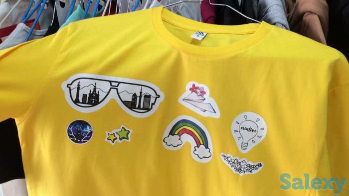 Футболки разноцветные с нанесением принта. Печать на футболка разноцветных любых принтов., фотография 1