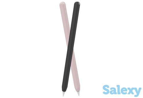 Комплект чехлов deppa для стилуса apple pencil 2, силикон, 2 шт. (47028). черный/розовый, фотография 1