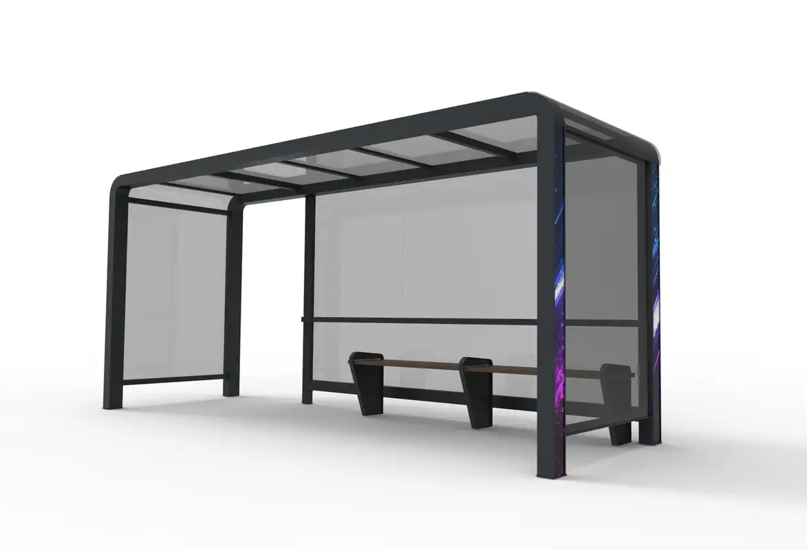 Остановочный павильон, L 3000.-6000 мм, B 1500.-2500 мм, H 2400.-2800 мм, Материал: металл..., фотография 1