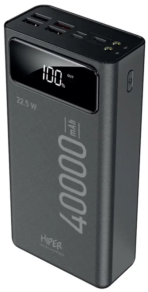 Внешний аккумулятор power bank 40000 мач hiper delta 40000 черный, фотография 1