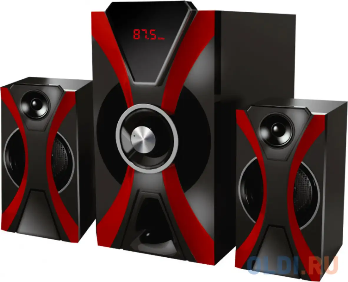 Акустическая система 2.1 ginzzu gm-427 с bluetooth 60w/bt/usb/sd/fm/ду, фотография 1