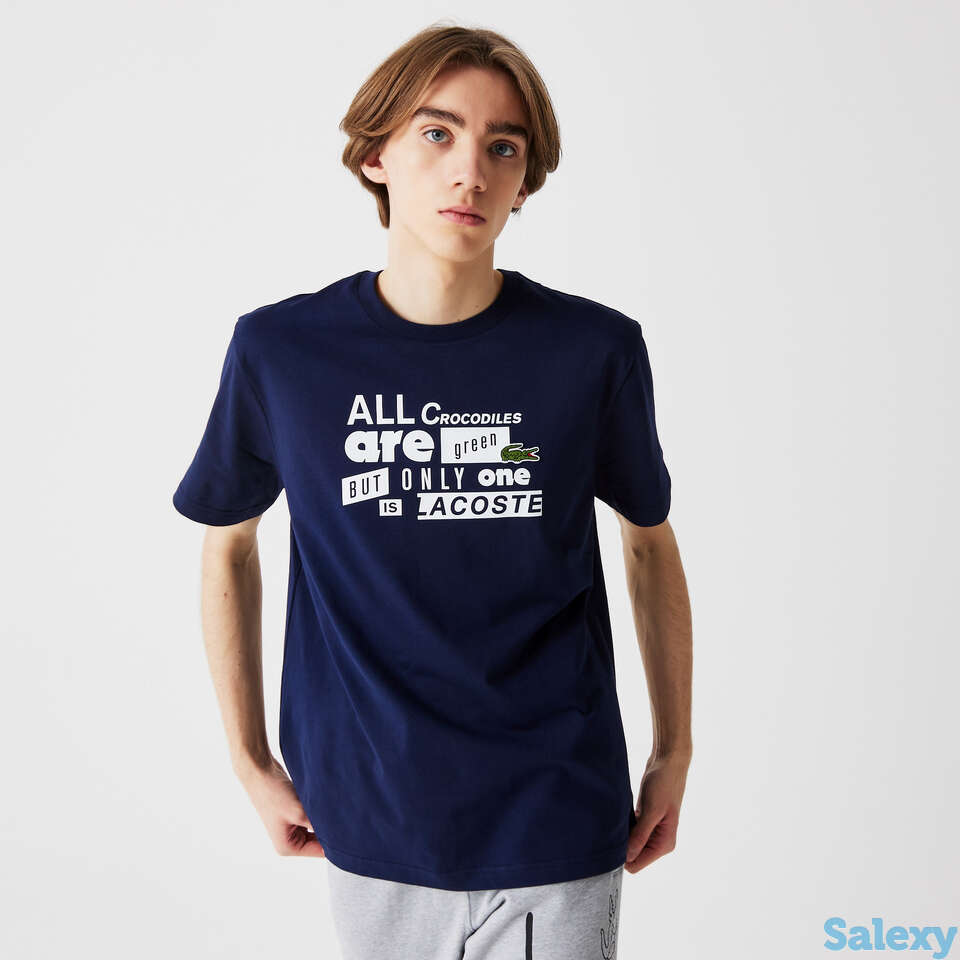 Мужская футболка lacoste из толстого хлопкового джерси с круглым вырезом, фотография 1