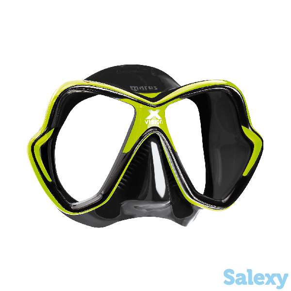Маска для плавания mares x-vision, для взрослых - ц.обт.черный, ц.р.чёрно-лайм (зеленый), фотография 3