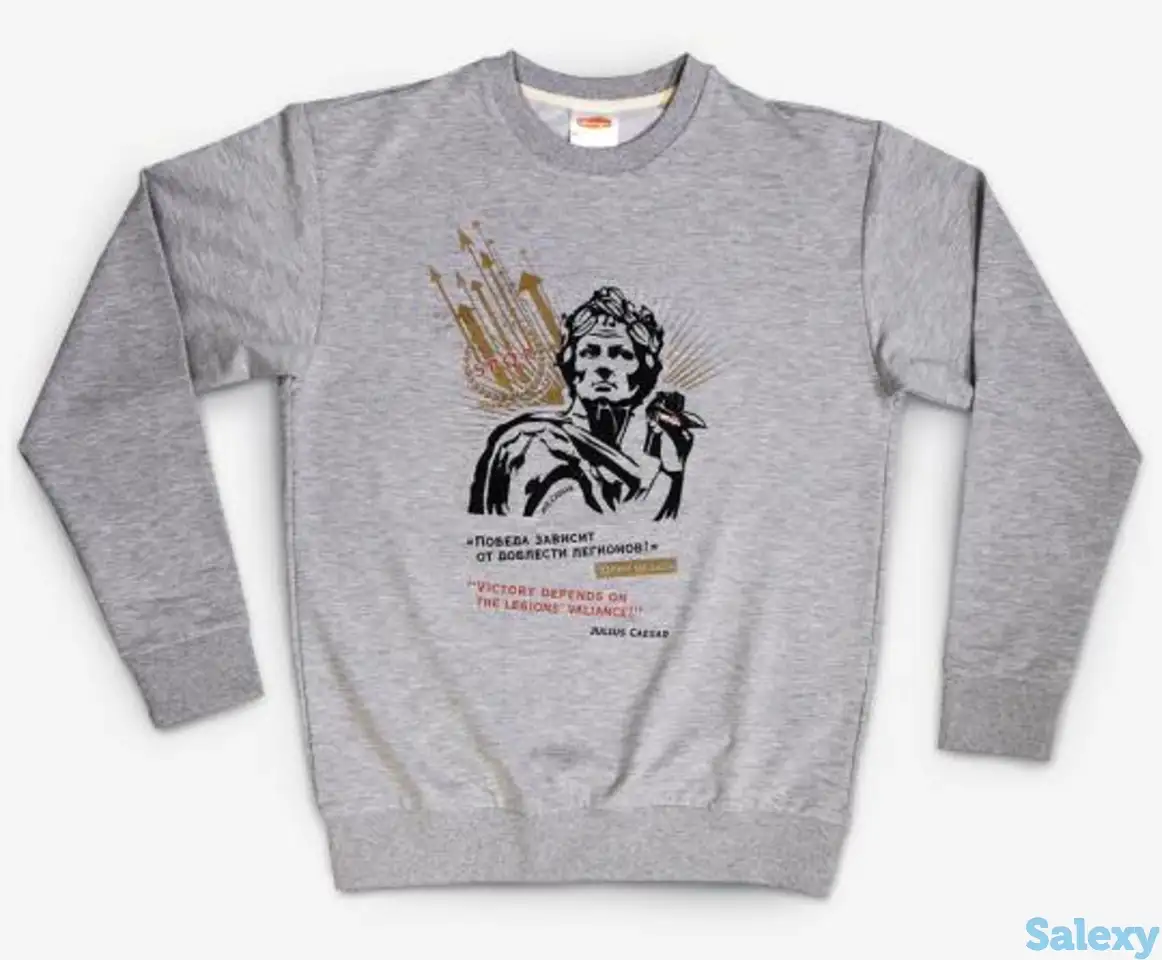 Толстовка без капюшона мужская серая (хxl), фотография 1