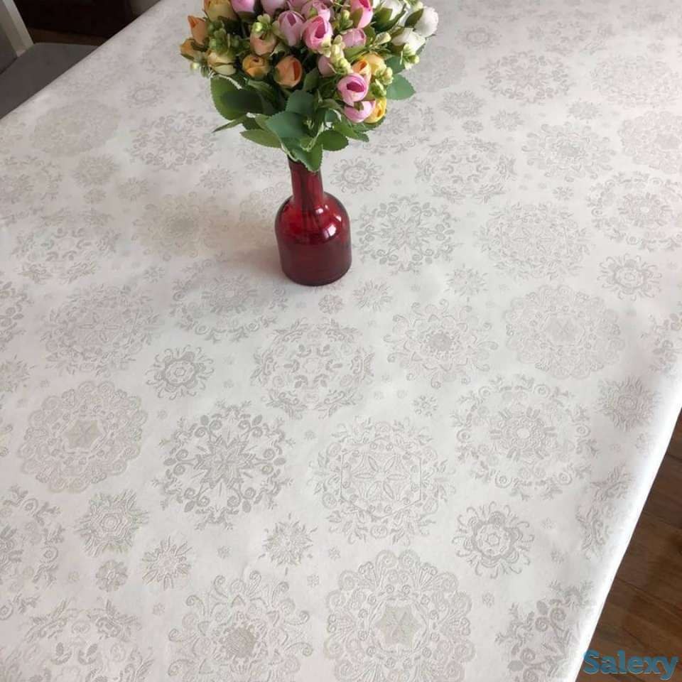Скатерть тефлоновое покрытие, люрексом из Испании Murillo Plata 160 см, фотография 4