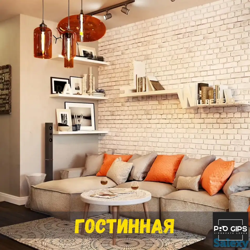 Декоративные гипсовые кирпичи с установкой, фотография 5