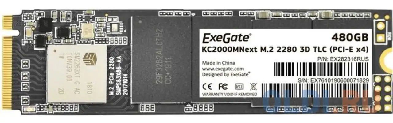 Ssd накопитель exegate next 480 gb pci-e 3.0 x4, фотография 1