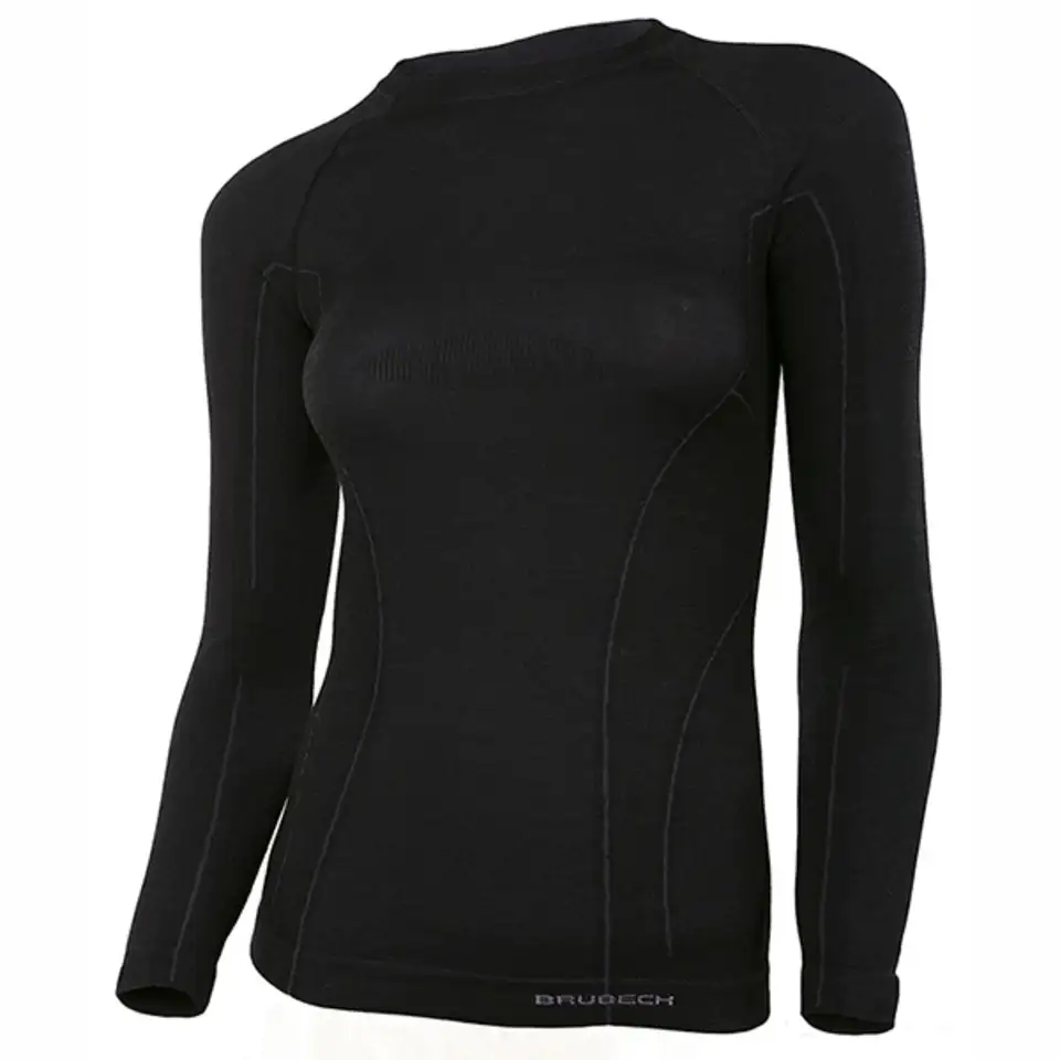 Термокофта brubeck wmn active wool black, фотография 19