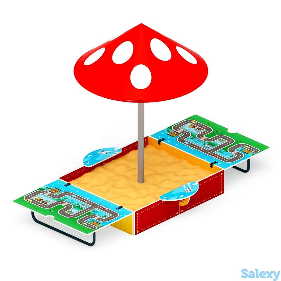 Песочница игра с крышкой и грибком (средняя) ио 5.01.10-06, фотография 1