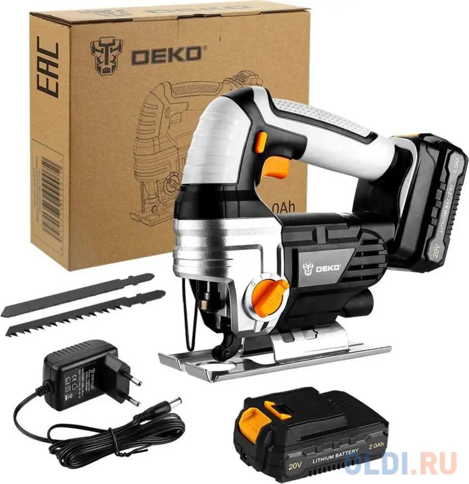 Лобзик deko dkjs20 +2пил. 40вт 2400ходов/мин от аккумулятора, фотография 1