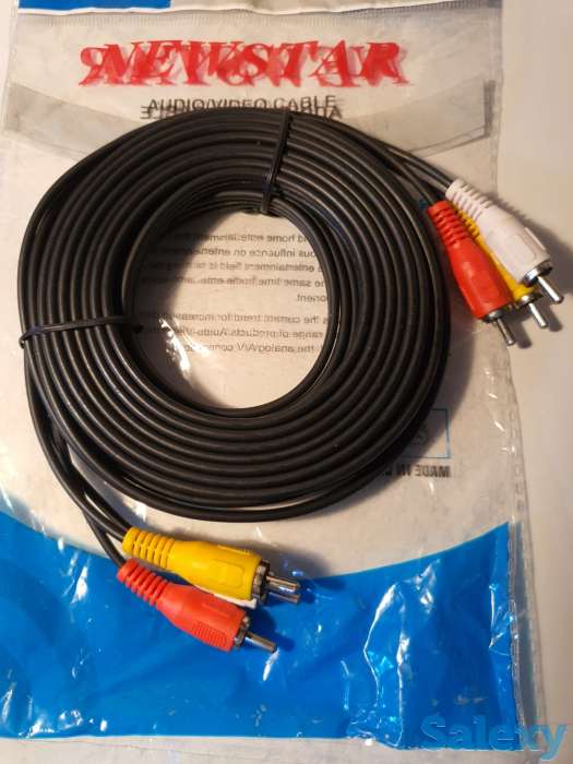 Кабель шнур три 3 тюльпана 3 RCA M/M, 3 метра для DVD ДВД аудио и тд, фотография 2