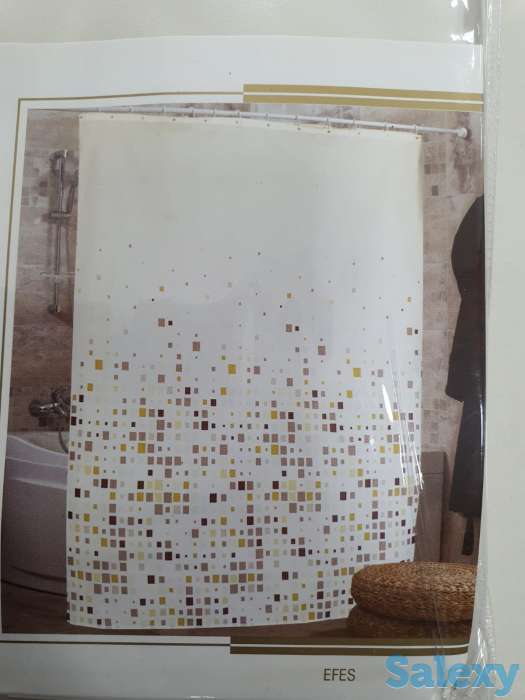 Шторки для душа и ванны, производство Турция, моднявая абстракция, фотография 2
