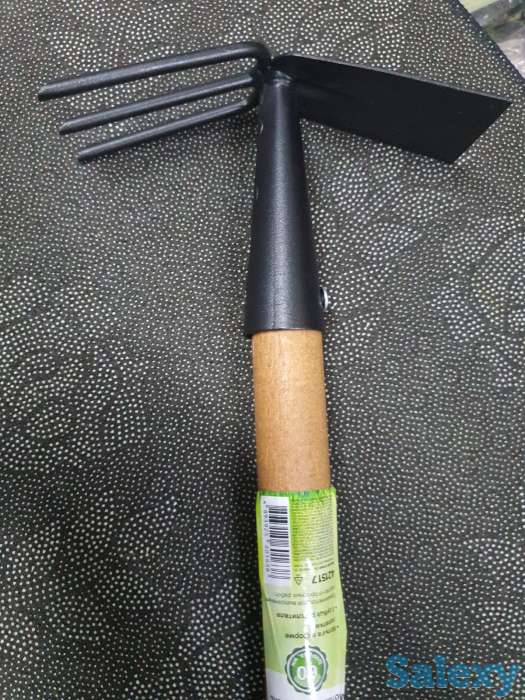 Мотыга-рыхлитель PROLine Grinda деревянная ручка, три зуба, лопатка, фотография 1