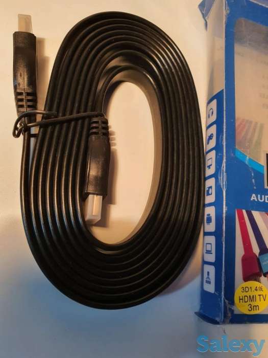 Кабель шнур High speed HDMI-HDMI Premium series плоский провод 5 метров, фотография 2