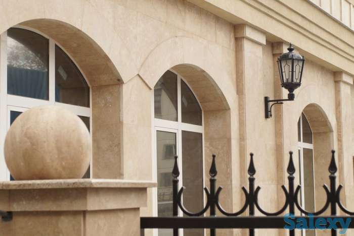 Отделка фасадов зданий мрамором, травертином, гранитом, фотография 5