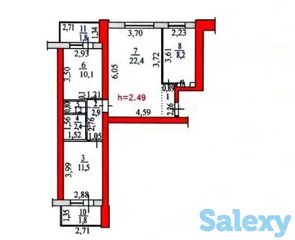 Продам 3 комнатную квартиру. Сатпаева 6, фотография 4
