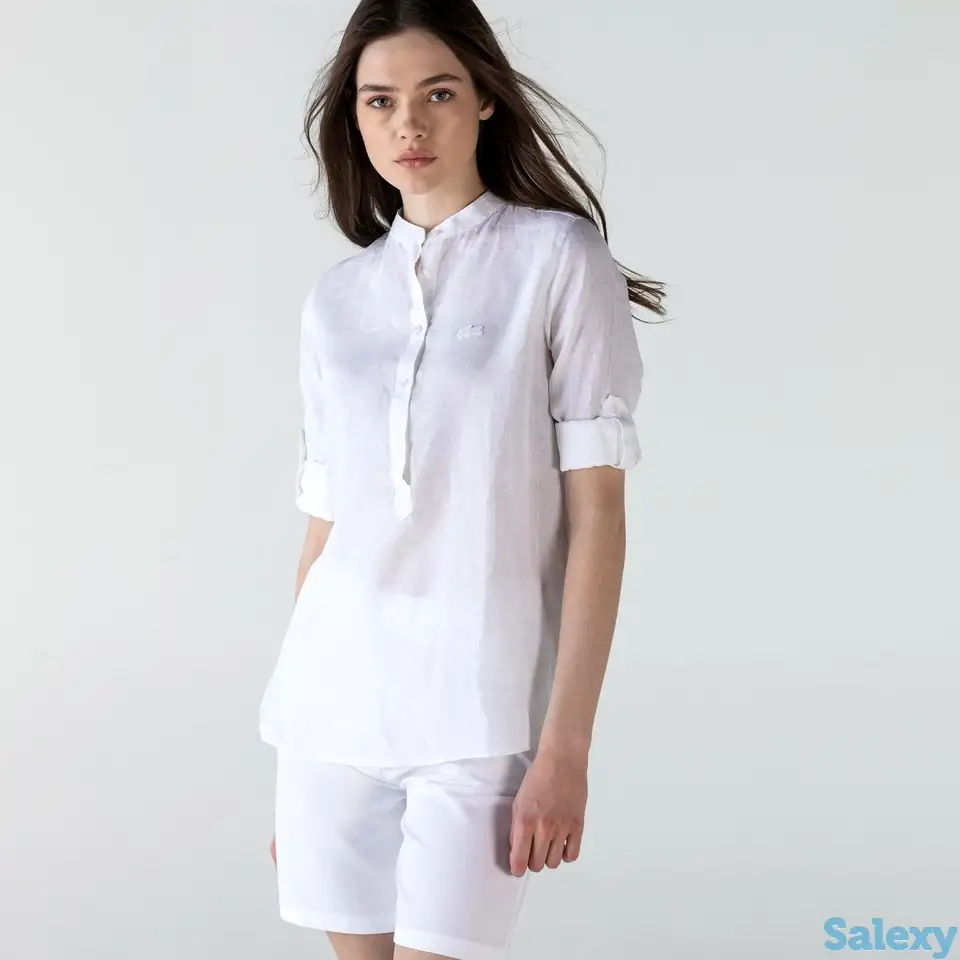Льняная женская рубашка lacoste, фотография 1