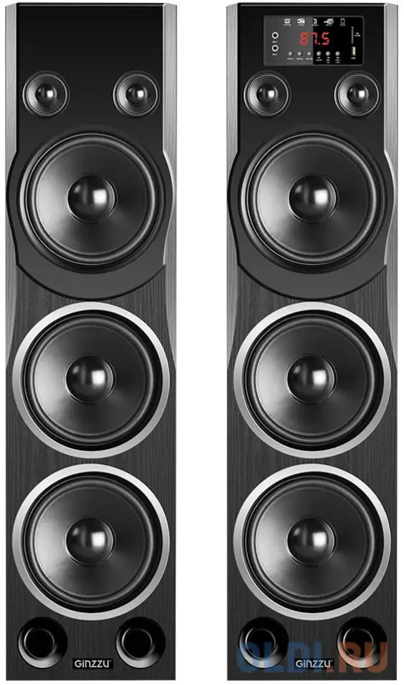 Колонки 2.0 ginzzu gm-329 черный, фотография 1