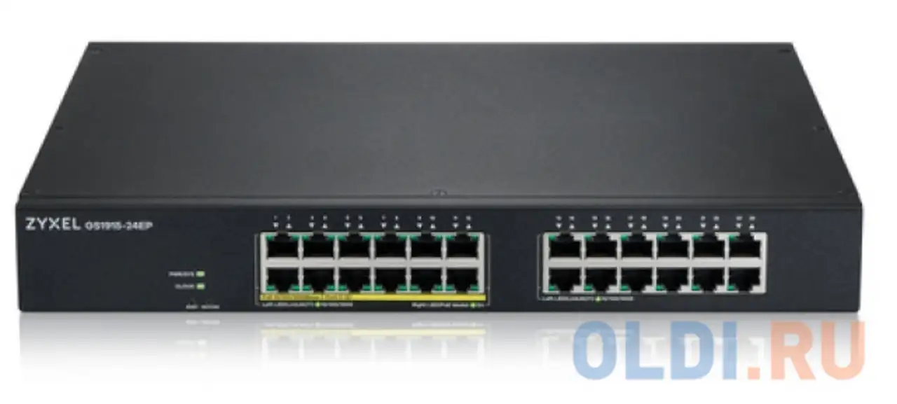 Гибридный smart l2 коммутатор poe+ zyxel nebulaflex gs1915-24ep, rack 19