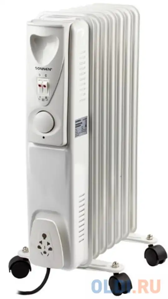 Обогреватель масляный sonnen dfs-07, 1500 вт, 7 секций, белый, 453498, фотография 1