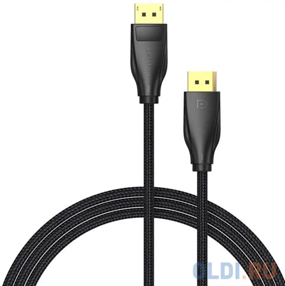 Кабель displayport 1.5м vention hccbg круглый черный, фотография 1
