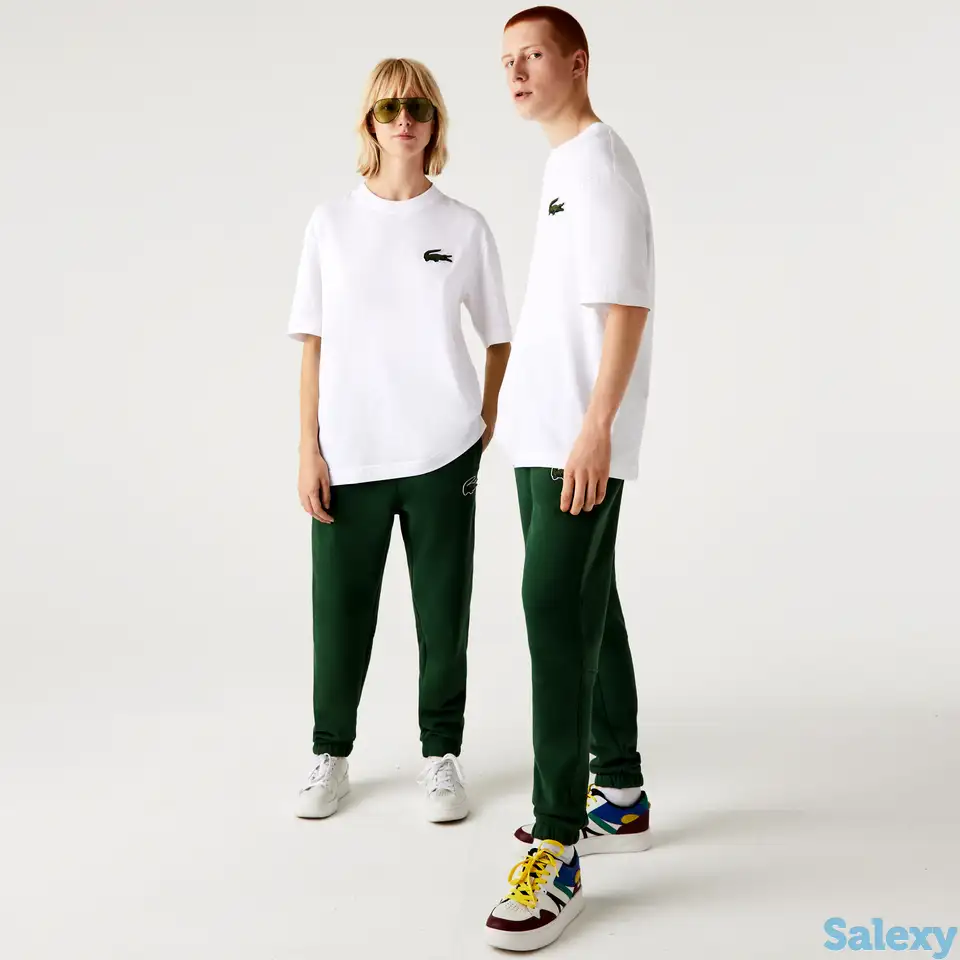 Футболка lacoste unisex из органического хлопка с большим принтом, фотография 1