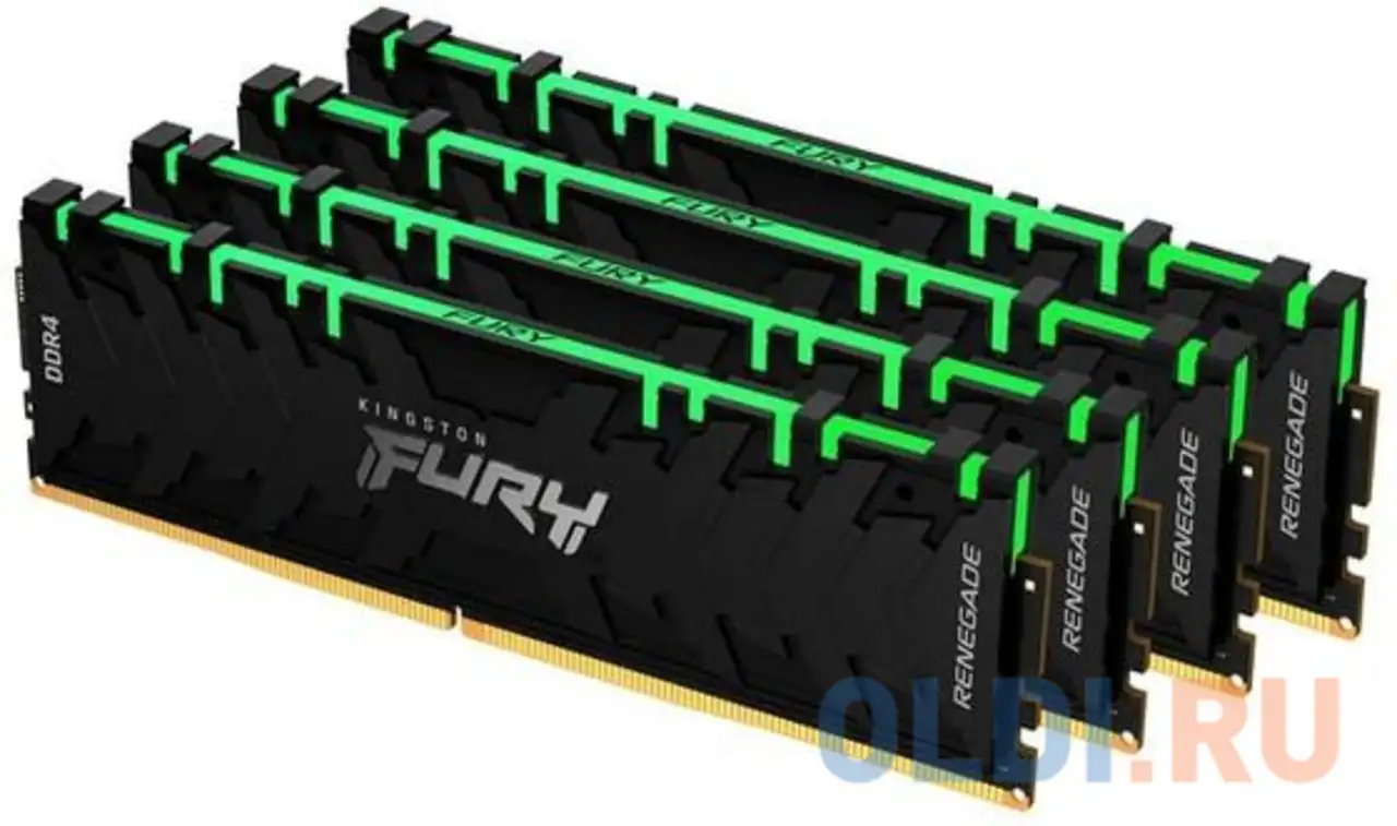 Оперативная память для компьютера kingston fury renegade rgb dimm 128gb ddr4 3200 mhz, фотография 1