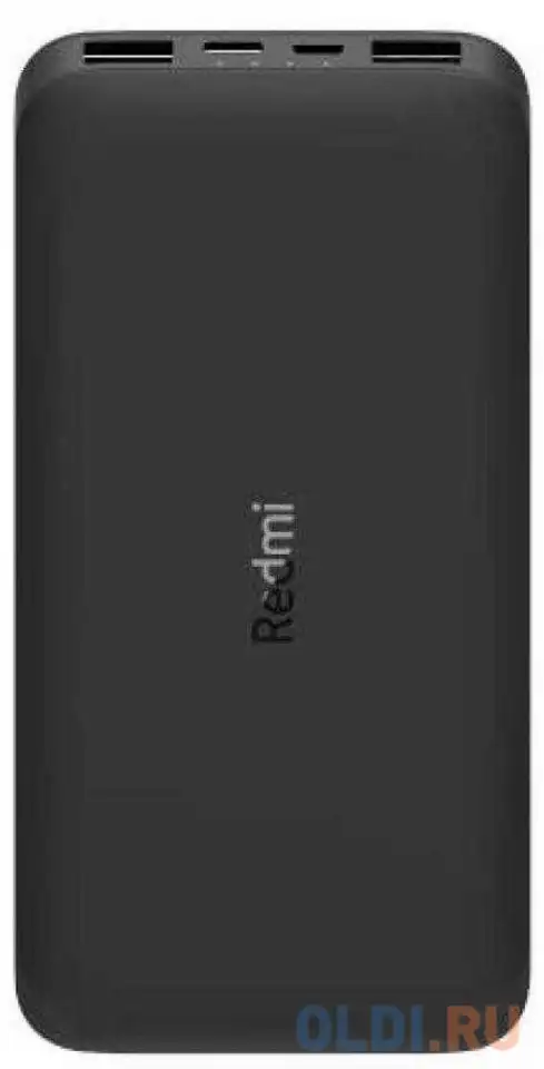 Мобильный аккумулятор xiaomi redmi power bank pb100lzm li-pol 10000mah 2.4a+2.4a черный, фотография 1