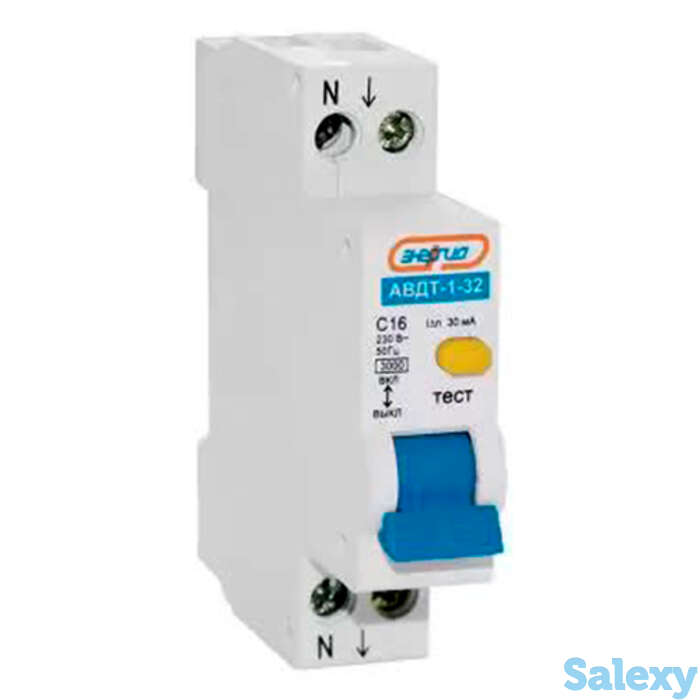 Дифавтомат АВДТ 1-32 2Р 16А 30 mA одномодульный Энергия, фотография 1