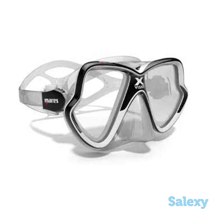 Маска для плавания mares x-vision mid, для узкого лица - ц.обт.прозрачный, ц.р.сине-белый, фотография 1