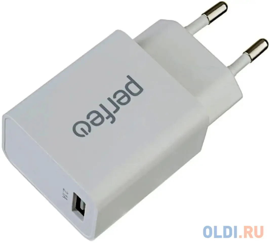 Зарядное устройство perfeo i4619 2.1a usb белый, фотография 1