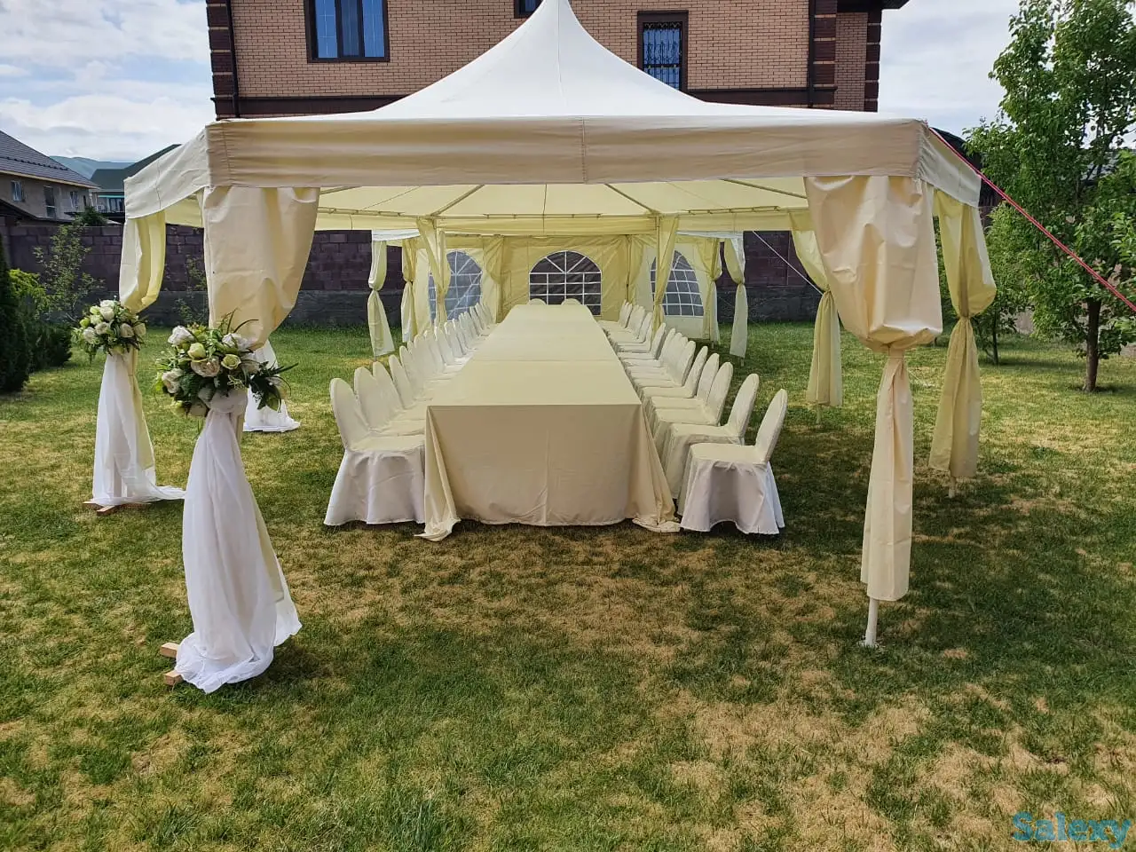 Шатер 5м*7м, восьмиугольный. Цвет - шампань., фотография 3