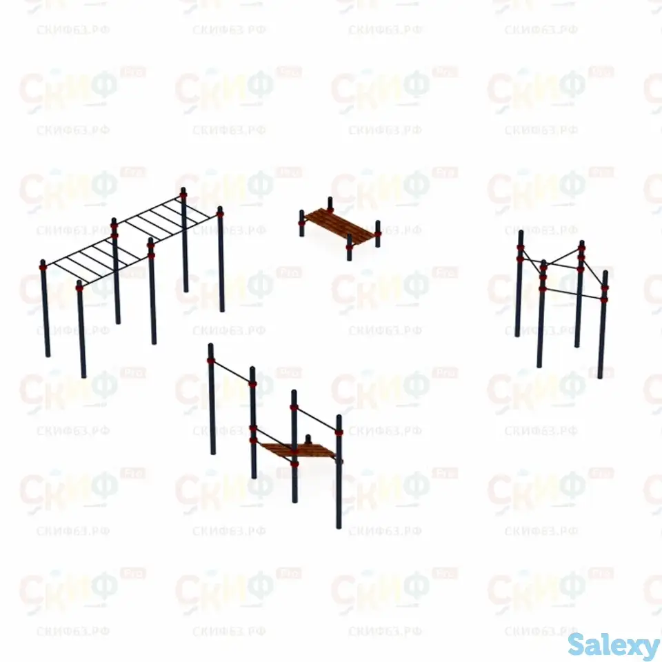 Воркаут  32 (108) | шесть турников, скамьи для пресса, рукоход, фотография 1