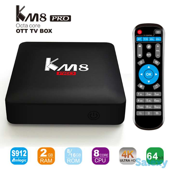 Продам восьми ядерный Android TV box на процессоре Amlogic S912 c 2GB/16GB памятью и видеопроцессором T820GPU, модель KM, фотография 1