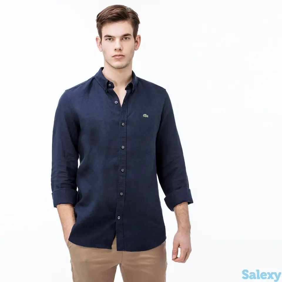 Мужская рубашка lacoste из льна slim fit, фотография 1