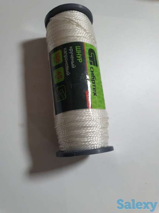 Крученый капроновый шнур 1.5мм, 100м катушка, 45кгс СИБРТЕХ Россия, фотография 3