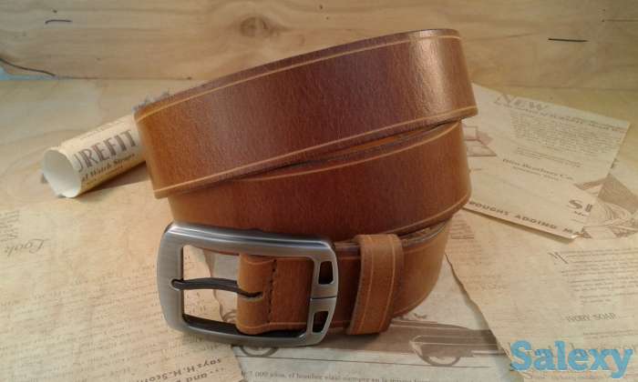 Ремень натуральная кожа ручной работы мужской, фотография 3