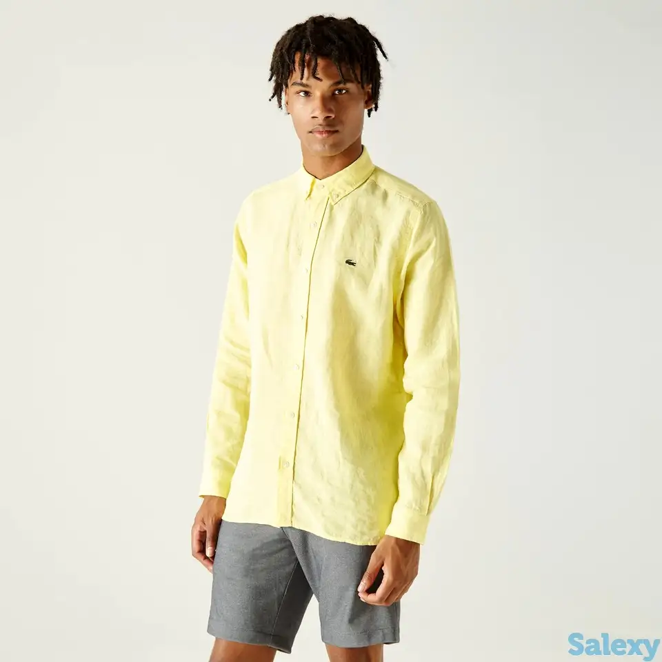 Мужская льнаная рубашка lacoste regular fit, фотография 1