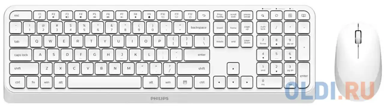 Philips беспроводной комплект spt6307w(клавиатура spk6307w+мышь spk7307w) 2.4ghz 104 клав/3 кнопки 1, фотография 1