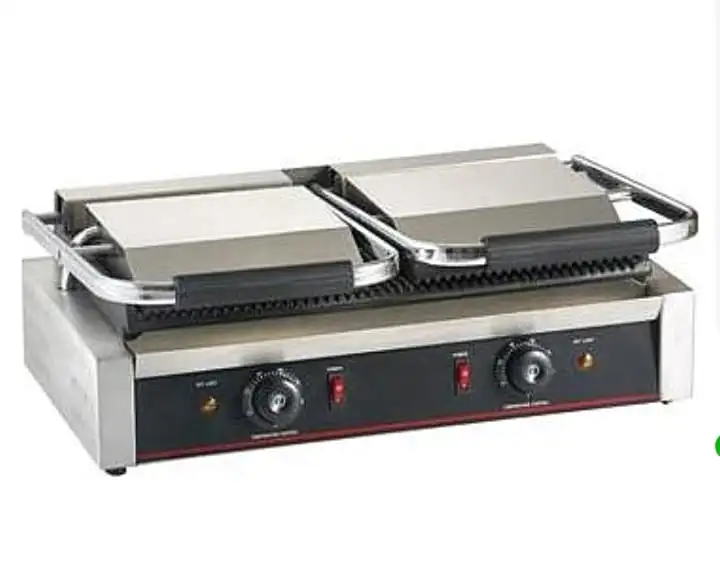 Прижимной гриль Hurakan HKN-PE44R предназначен для обжаривания стейков и сосисок, приготовления сэндвичей, полуфабрикато, фотография 1
