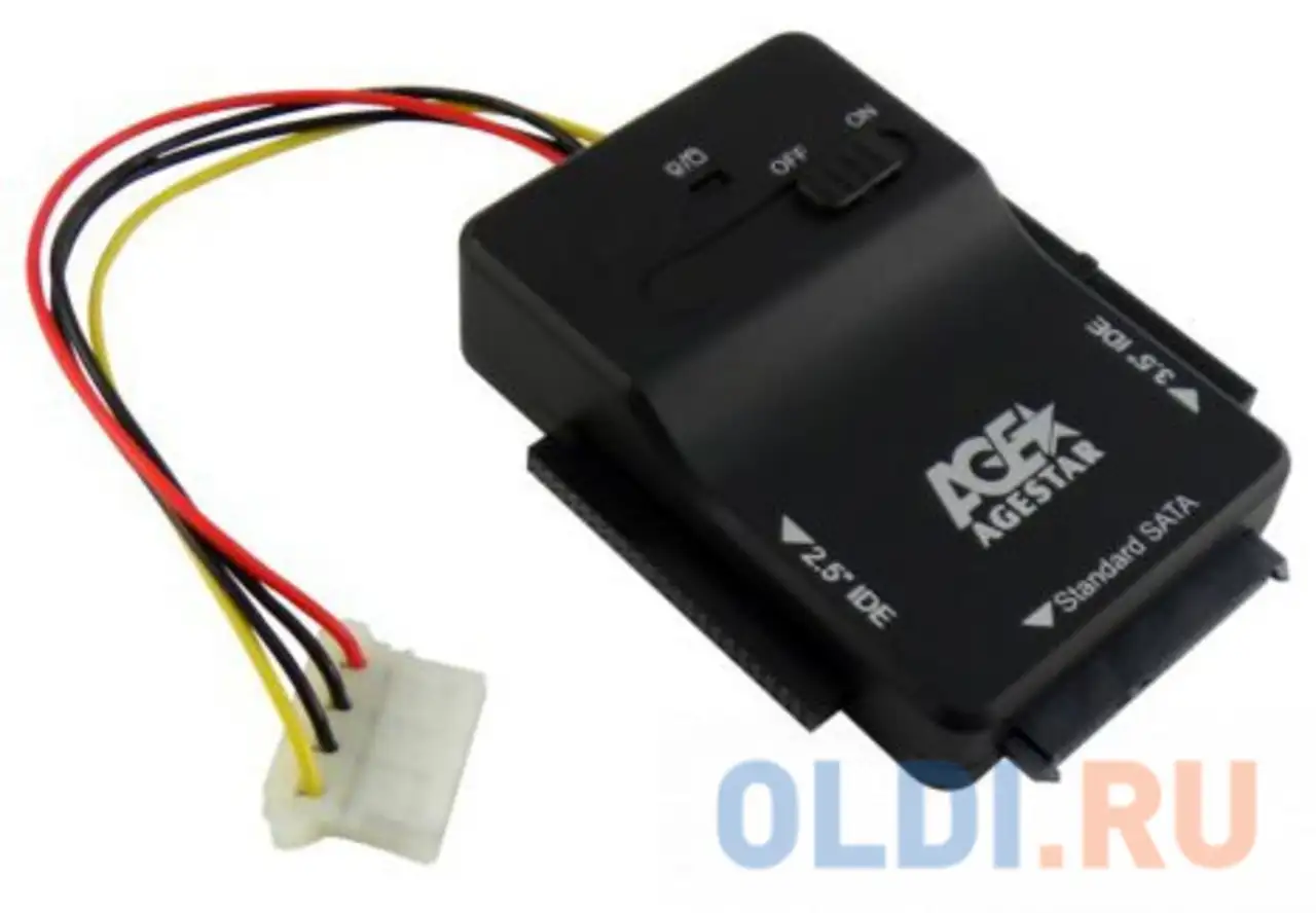 Док станция для hdd/ssd sata agestar 3fbcp ide пластик черный, фотография 1