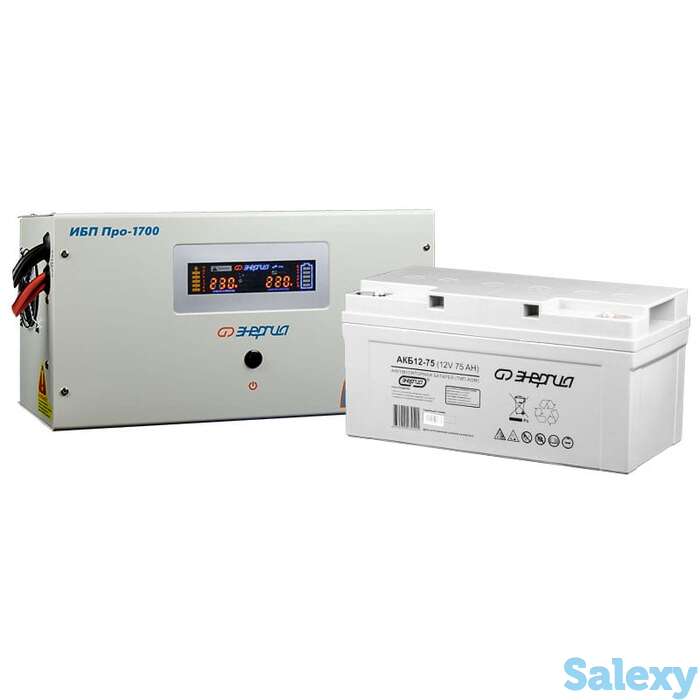 Комплект ибп инвертор энергия ибп pro 1700 + аккумулятор 75 ач, фотография 1