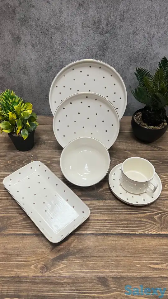 Белый чайно-столовый сервиз со звёздочками Vassila, фотография 4