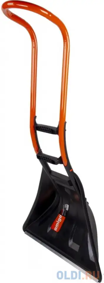 Скрепер для уборки снега. пластиковый ковш, металлическая ручка. amigo, фотография 1