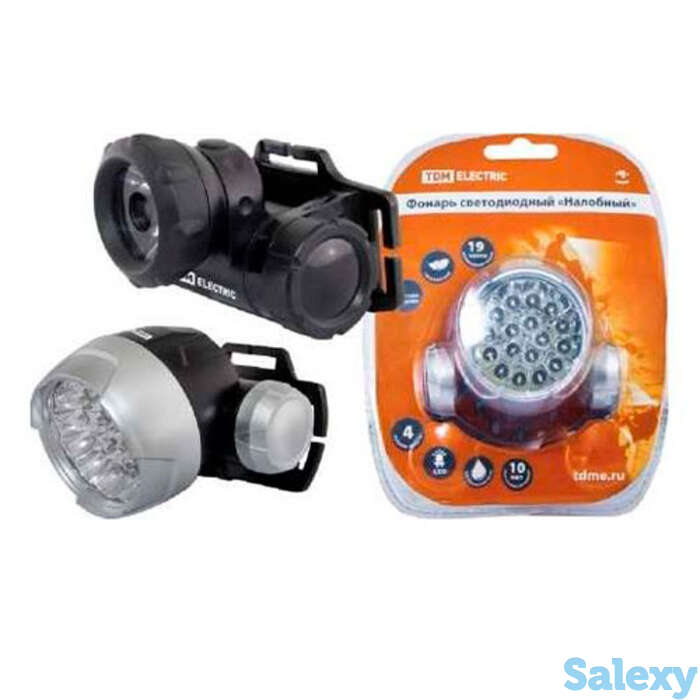 Фонарь светодиодный tdm налобный, 23 светодиода 69 лм/вт, бат. 3*aaa (sq0350-0005), фотография 1