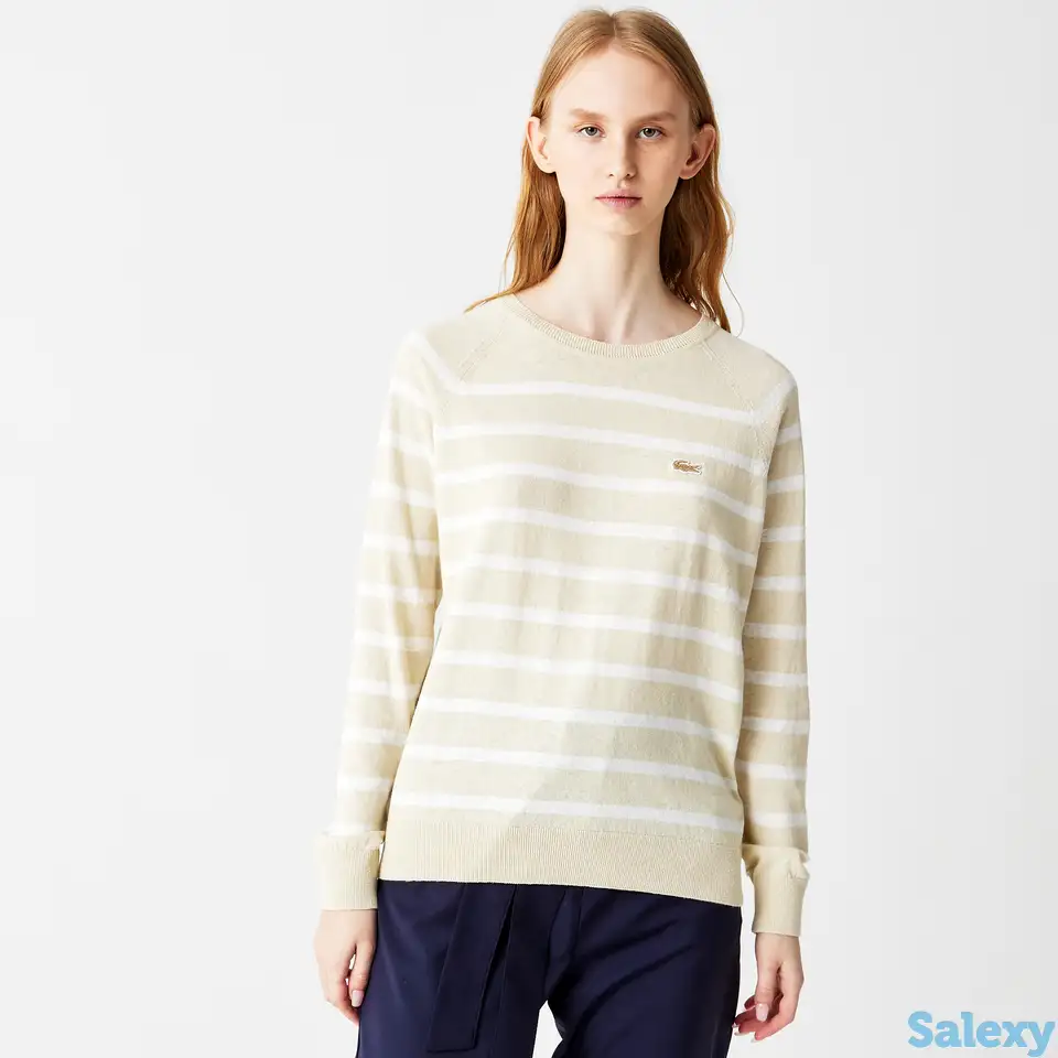 Женский свитер lacoste из смеси хлопка и льна, фотография 1