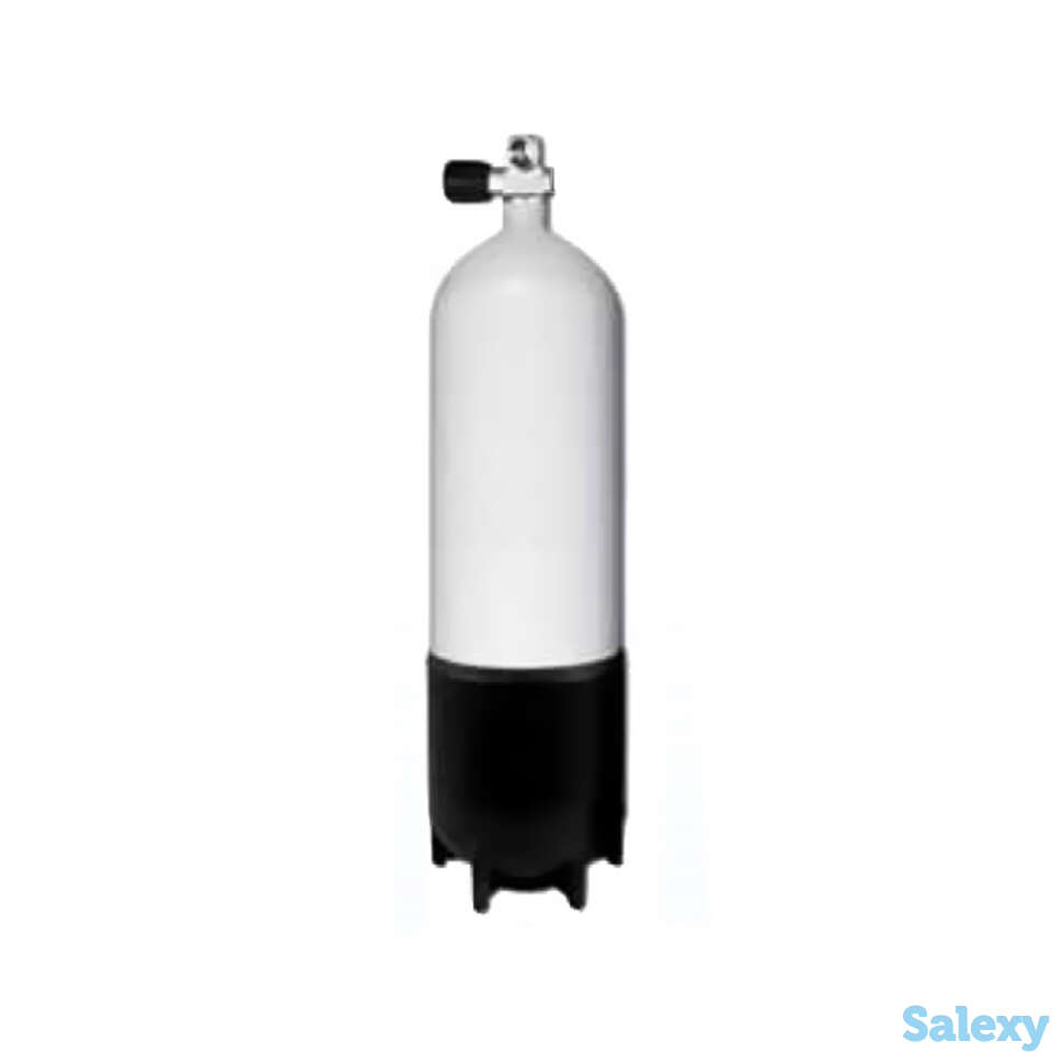 Баллон для сжатого воздуха стальной, с вентилем и башмаком, 230bar, d171мм, белый, фотография 1