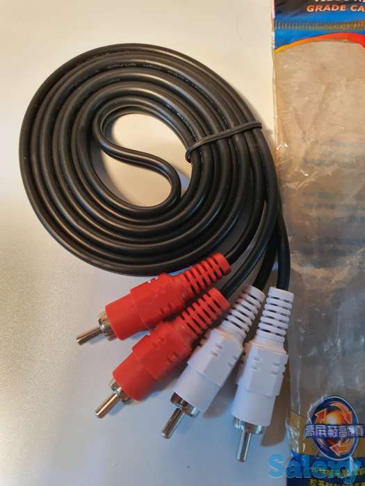 Аудио видео Кабель шнур 2 тюльпана 2 RCA,  высококачественный 1.5 м, фотография 2