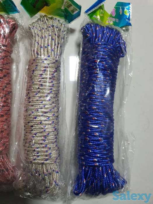 Веревка хозяйственная качественная 20м голубая, фотография 3