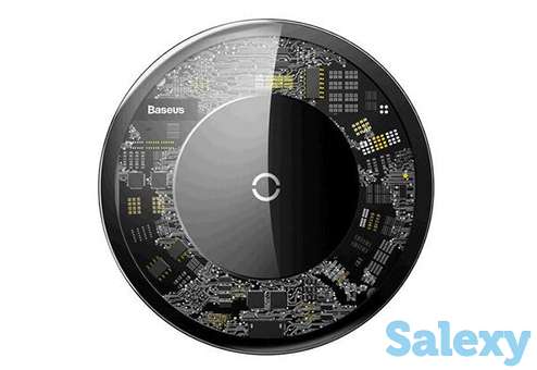 Беспроводное зарядное устройство baseus simple glass wireless charger (bs-ccall-ajk01). черный, фотография 1